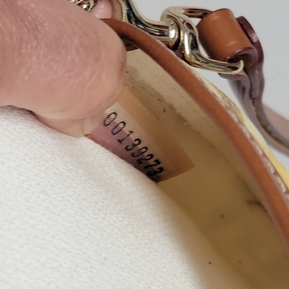 Dooney & Bourke Vintage Pouch Graffiti Canvas Leather Trim. - Picture 8 of 14